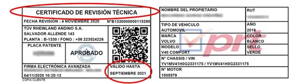 Certificado de revisión técnica